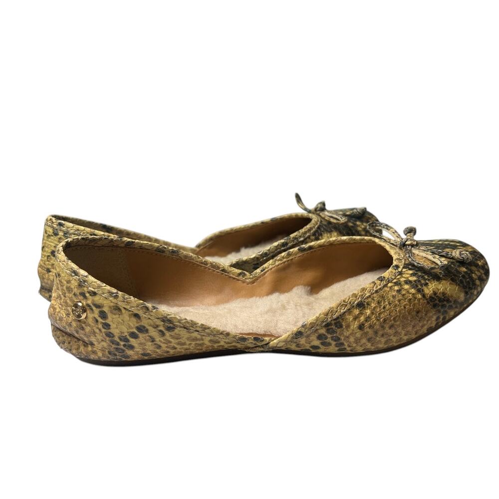 7 Ballet Flats UGG Lena Exotic Natural Snake Skin Print Leather